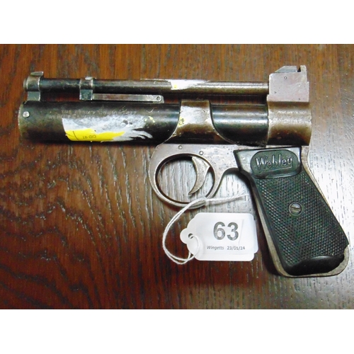 63 - Webley Junior .177 air pistol. Please note: Purchasers must be over 18 and photographic ID must be p... 