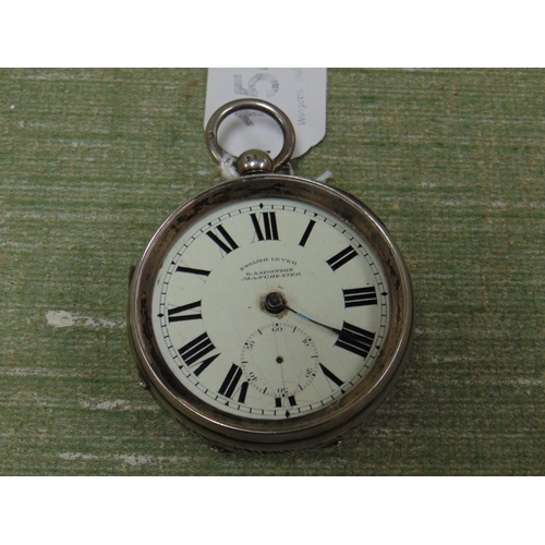 154 - G.Aaronson, Manchester, Chester silver cased pocket watch,  as found.