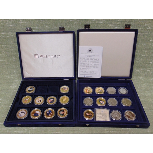 26 - Two cased collections of coins.