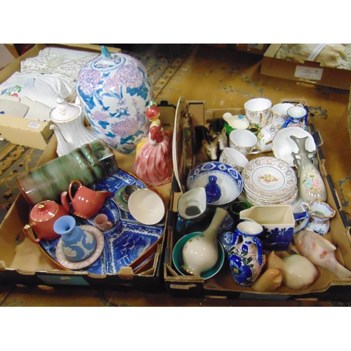 279 - Two boxes of mixed china.