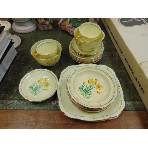 294 - Crown Staffordshire daffodil pattern part tea set.