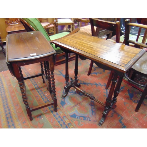 362 - Small oak gateleg table and a centre table. (2)