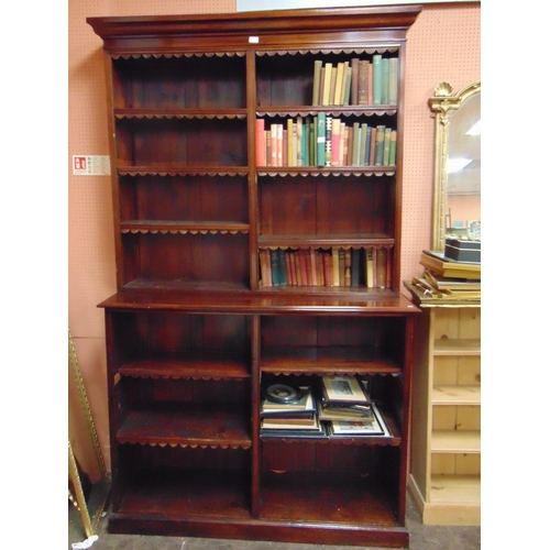 380 - Antique mahogany bookcase, having adjustable shelves. 90 x 54 x 17