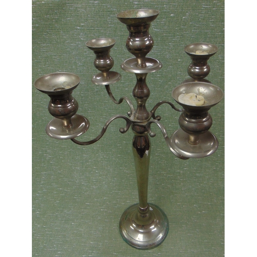 4 - Plated five division candelabra , 29