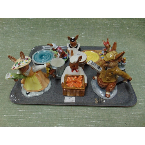 404 - Collection of Bunnykins china figures.