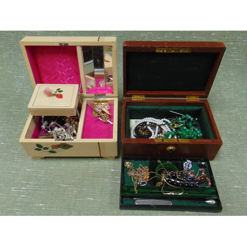 405 - Two boxes of costume jewellery.