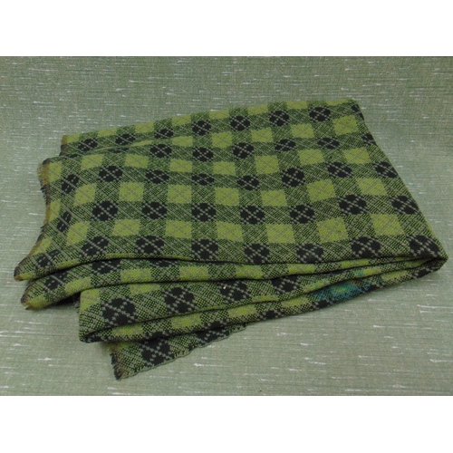 406 - Welsh black and green woollen blanket , 85 x 54