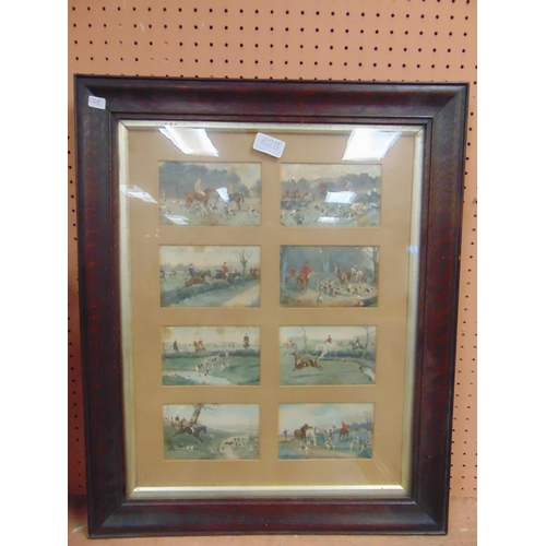 428 - Rowlandson, set of 8 framed and glazed Fox Hunting prints.