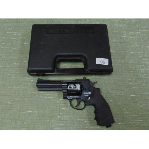 56 - Cased Gamo .177 combat air soft hand gun. Please note: Purchasers must be over 18 and photographic I... 