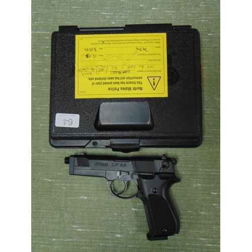 64 - Cased .177 air pistol. Please note : Purchasers must be over 18 and photographic ID must be produced... 