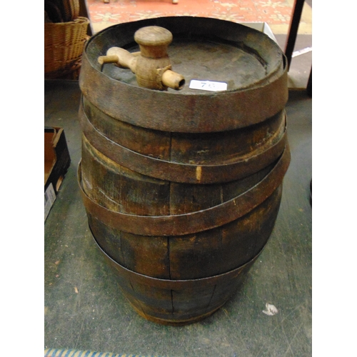 76 - An oak metal bound barrel.