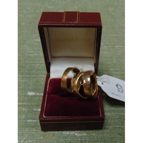 9 - Three 9ct gold rings, 10.4 gms.