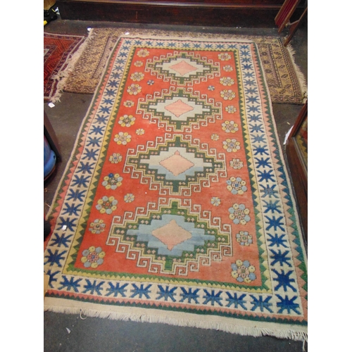 95 - Multi coloured rug, having geometric pattern, 86 x 49