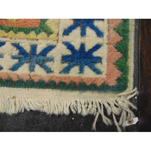 95 - Multi coloured rug, having geometric pattern, 86 x 49