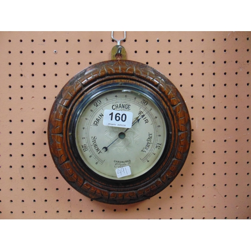 160 - Chadbury Liverpool, oak cased barometer.