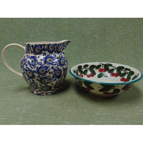 163 - Wemyss bowl (af) and an Emma Bridgewater jug. (2)