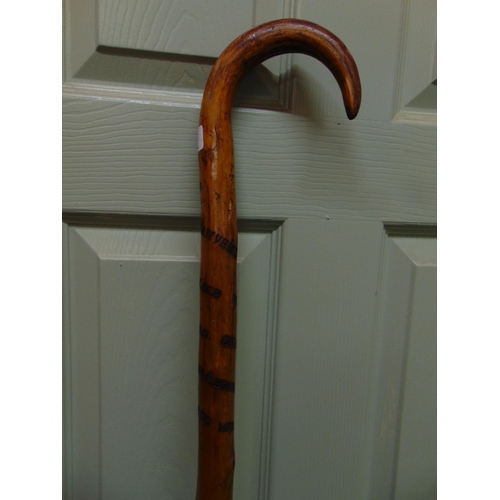 19 - 1898 Mont Blanc ice pick crook walking stick. 70