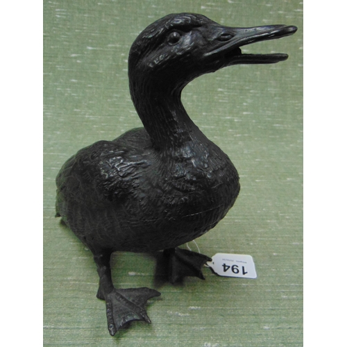 194 - Bronze style figure of a duck, 8 x 8.5