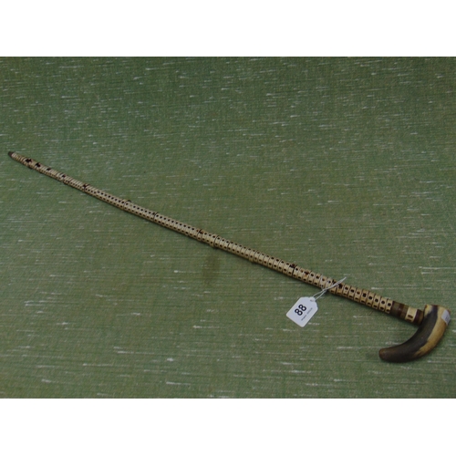 88 - Horn handled vertebrae walking stick, 35