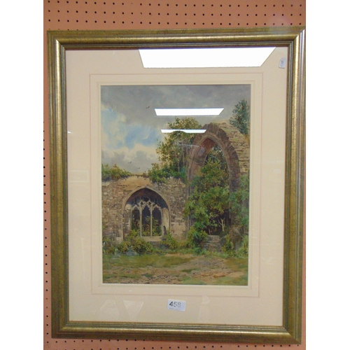 459 - Isaac Cooke (1846 - 1922), framed and glazed watercolour, abbey ruins, signed lower left, 16 x 12