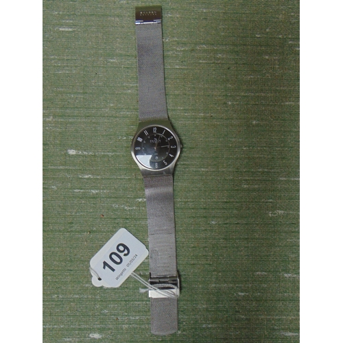 109 - Skagen quartz gents wrist watch.