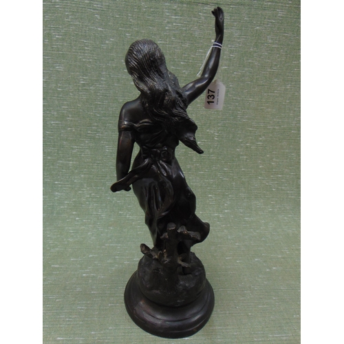 137 - Bronze effect metal figure, 20