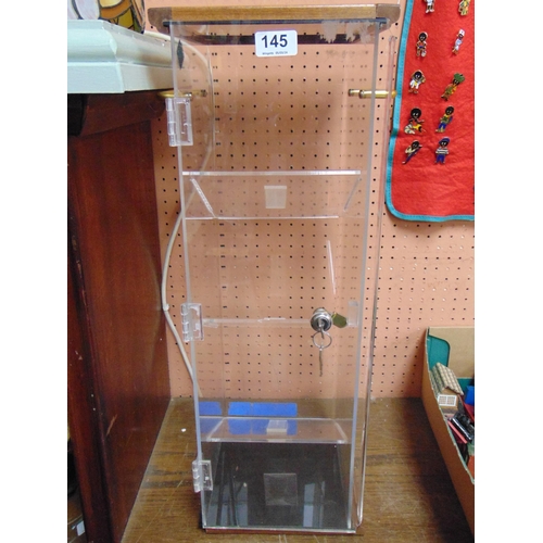 145 - Table top display cabinet, 25 x 9 x 9