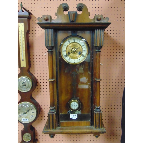 155 - Victorian wall clock , having Roman numerals.