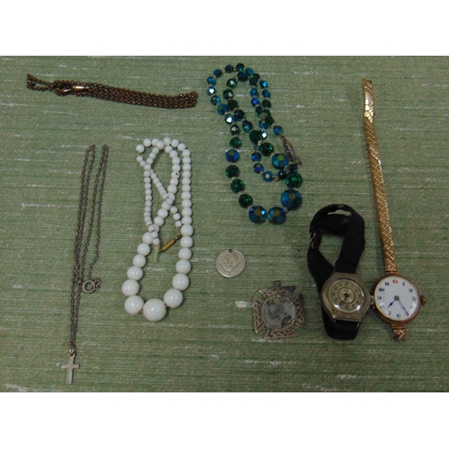 173 - 9ct gold cased watch, Welsa ladies watch, silver pendant, etc.