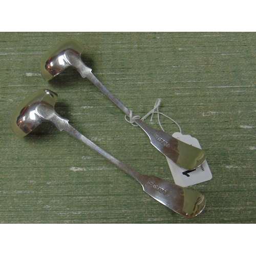 187 - Pair of silver sauce ladles,  maker J.Asherhiem, Edinburgh, 1836, 1.9 ozt.