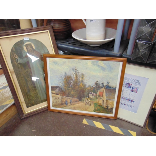 243 - Small quantity of framed and glazed pictures.