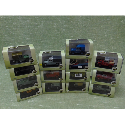 287 - 14 boxed Oxford collectable model vehicles.