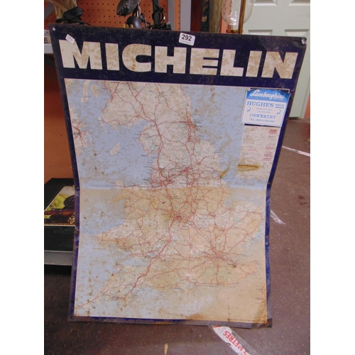 292 - Modern tin plate UK road map sign, 34 x 24