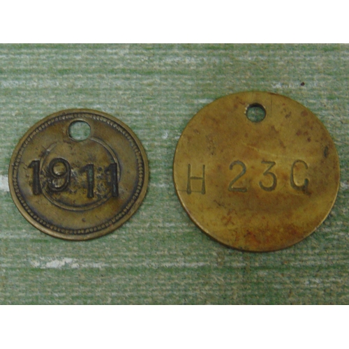 3 - Hafod colliery Ruabon tally 1911, and one other example H 23G .