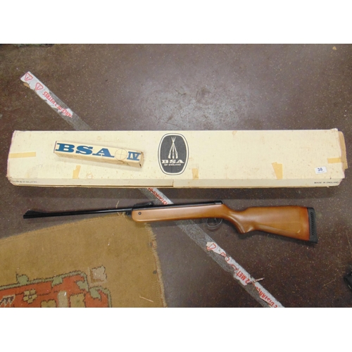 38 - Boxed BSA .22 air rifle  with scope and accessories. Please note: Purchasers must be over 18 and pho... 