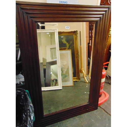 418 - Modern rectangular bevel edged wall mirror. 51 x 34