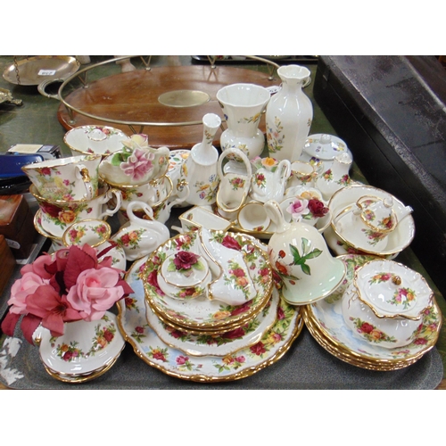 443 - Quantity of Royal Albert old country roses china, Aynsley, etc.