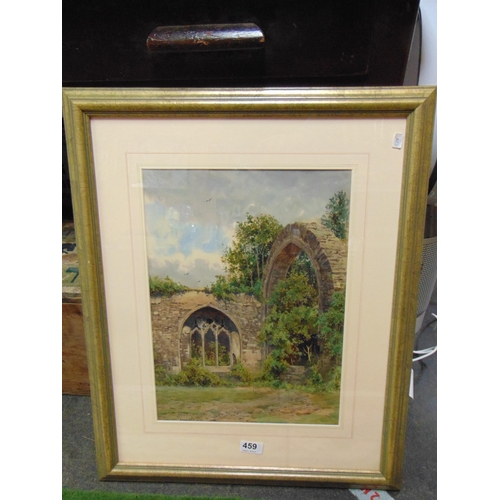 459 - Isaac Cooke (1846 - 1922), framed and glazed watercolour, abbey ruins, signed lower left, 16 x 12