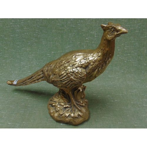 46 - Gilt painted modern cock pheasant figure. 14.5