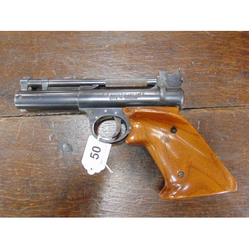 50 - The Webley Premier hand pistol. Please note:  Purchasers must be over 18 and photographic ID must be... 