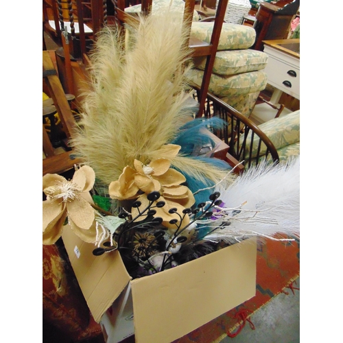 78 - Collection of faux feathers, decorative items, etc.