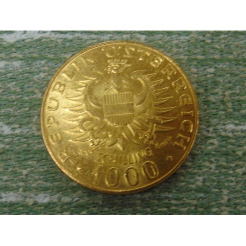 118A - Austria 1976  1000 shilling gold coin.