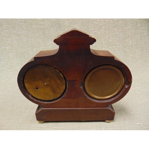 111 - Edwardian inlaid mahogany and walnut clock barometer, 10