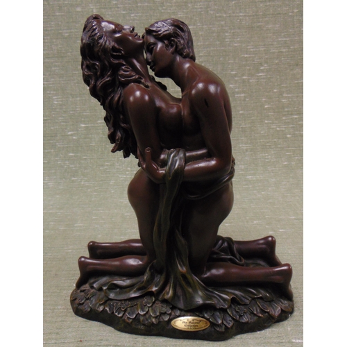 113 - Juliana composite figure group, couple entwined  in a passionate embrace, forgetting everything but ... 