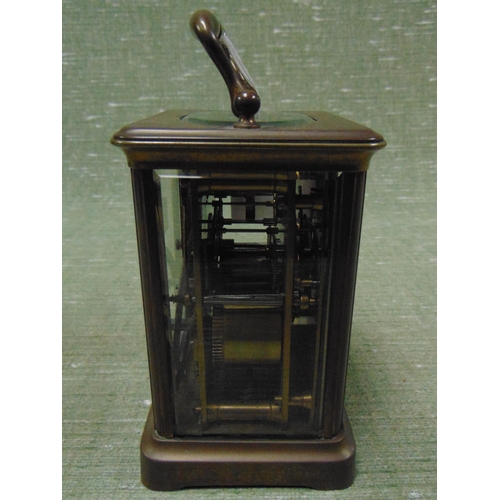 159 - Antique French brass cased carriage clock, 5