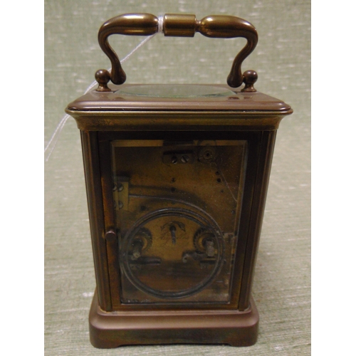 159 - Antique French brass cased carriage clock, 5