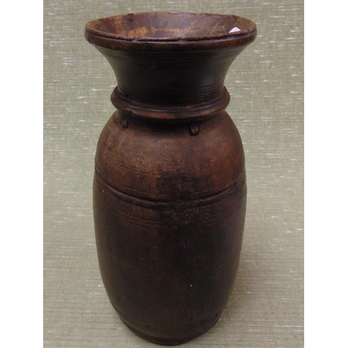 17 - African type wooden vase, 12