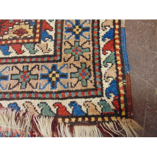 21 - Persian multi coloured rug, having geometric pattern, 97 x 46