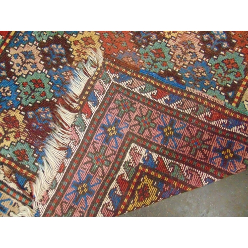 21 - Persian multi coloured rug, having geometric pattern, 97 x 46