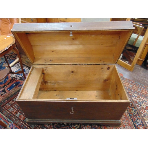 360 - Continental dome topped trunk, having lift up lid and metal side handles, 27 x 40 x 22